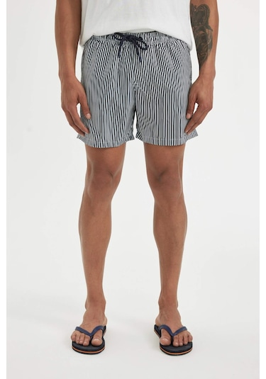 DeFacto Çizgili File Astarlı Kısa Boy Deniz Şortu U0024AZ24HSNV100