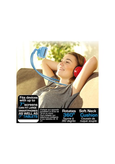 Mavi Evrensel 360 Derece Dönme Asılı Boyun Telefon Tablet Tutucu Braketi Standı