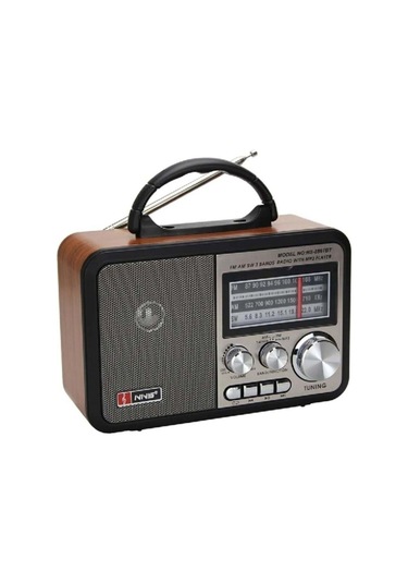 Ns-8897 Orta Boy Retro, Nostaljik, Ahşap Tasarım Bluetooth Hoparlörlü, Şarjlı, Taşınabilir Fm/am Destekli Radyo-441