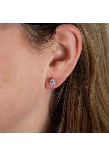 Mavi Bagueringen Gerçek 0.5-1 Karat D Renk Mozanit Saplama Küpe Kadınlar Için En Kaliteli 925 Ayar Gümüş Köpüklü Düğün Takı