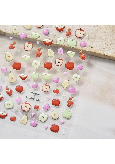 Taze Tatlı Meyve Tasarım 3d Kendinden Yapışkanlı Tırnak Sanat Süslemeleri Çıkartmalar Limon Kiraz 5d Yumuşak Kabartmalar Tırnak Çıkartmaları Toptan Pas Kırmızı