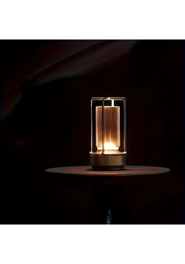 Honeybeeshop Gümüş 3285 Çok Yönlü Parlaklık Modern Mat Metal Kristal Masa Lambası Dokunmatik Kontrollü Şarj Edilebilir Led Işık Vintage Haç Tasarımı Taşınabilir Enerji Tasarruflu Ahşap