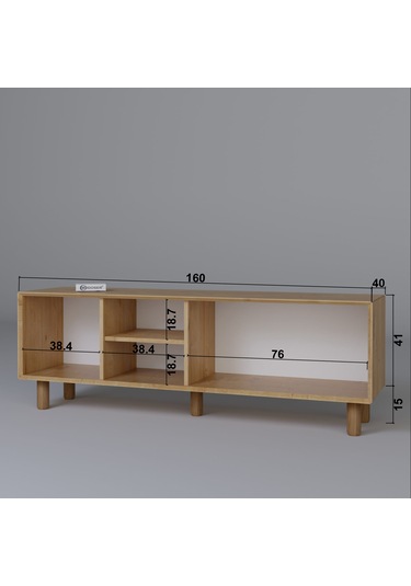 Bohem Serisi Natura Ceviz-meşe Pvc Hasır Desen Tv Ünitesi Safir Meşe