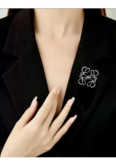 Especailly For You Loewe Tarzında Şık Kadın Broş 296639715 Gri