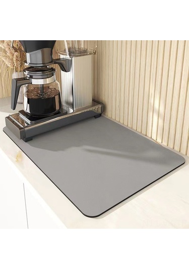 Vkemall Siyah Gipsitli Mutfak Lavabo Sıvı Emici Mat - Isı Yalıtımı, Su Emme Özelliği - 50x80 Cm Masa, Bar, Kahve Makinesi Altı Kullanıma Uygun