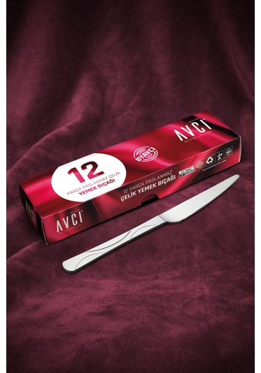 Avcı Ay Işığı 12 Adet Yemek Bıçağı Gümüş