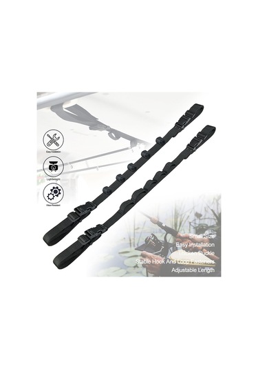 Shineyee Suv/mvp/rv Araç İçi Balıkçılık Kamış Tutucu, 5 Kamışlı Sabitleme Kayışları, Siyah, Zarar Engelleme, Kolay Kurulum