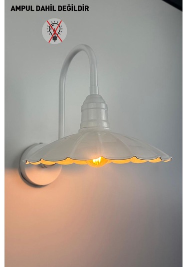 Vonka Beyaz Metal Aplik Mutfak İç Mekan Salon Cafe Ofis Pastane Modern Dekoratif Aplikleri Beyaz