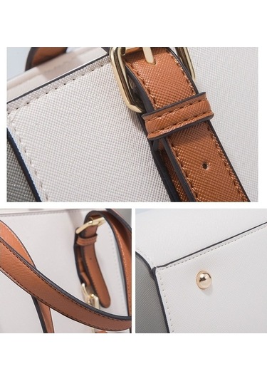 Wondernest 3'ü 1 Arada Moda Çapraz Tasarım Bayan Çapraz Büyük Kapasiteli Çanta Beyaz Beyaz