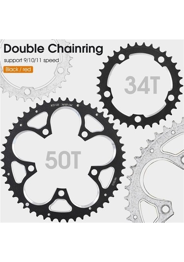 Ebitda West Bıkıng 34-50t Yol Bisikleti Yarış Katlanır Zincir Tekerleği Siyah Siyah