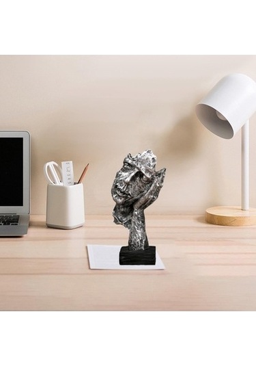 Lijinxu Yüz Soyut Heykel Raf Giriş Yatak Odası Için Gümüş