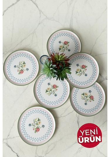 Keramika Rose Line Nordic Pasta Tabağı 22 Cm 6 Adet 22911