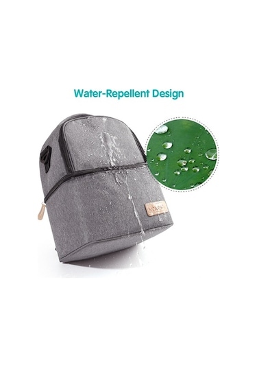 Novahub Mufunye Bebek Çantası - Büyük Kapasiteli, Termal Yalıtımlı, Sırt Ve Omuz Askılı, Gri Model Gri