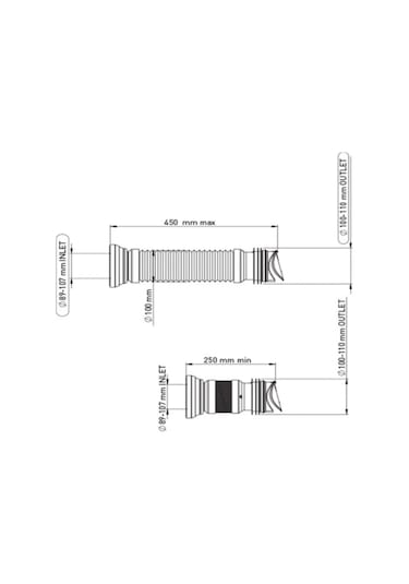 YAPI KALİTE Çekvalfli Körüklü Klozet Gider Borusu/haşere Koku Önl Beyaz