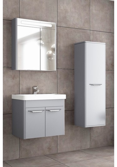 Mauna 60 Cm Banyo Dolabı-Window Gri (Boy Dolap Hariç )