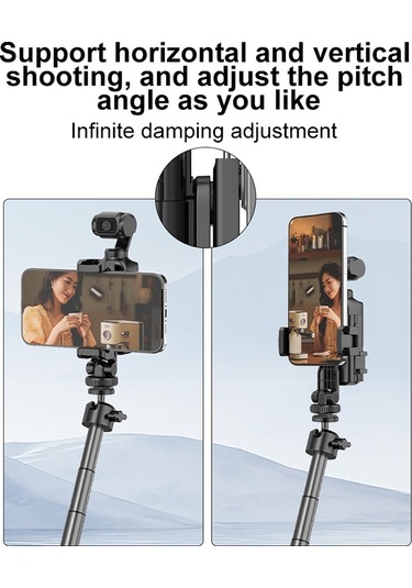 Djı Osmo Pocket 3 İçin Puluz Koruyucu Çerçeve Genişletme Telefon Kelepçesi, Tripod Direği Siyah İle Uyumlu