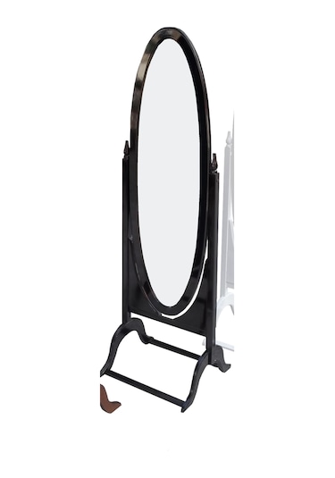 Ayna Boy Oval Ahşap Kayın Ve Mdf İskelet. Parlak Ceviz Lake Boya Ayna Kutuda Sevk El Yapım Ahşap