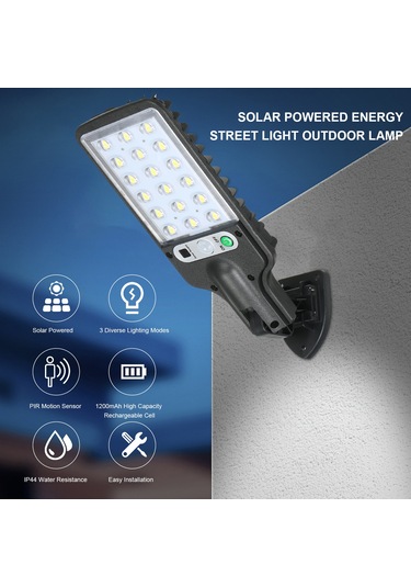 Teltree 30cob Güneş Enerjili Bahçe Duvar Lambası - Işık Kontrolü, 3 Aydınlatma Modu, Ip44 Su Geçirmez, 1200mah Batarya 616c