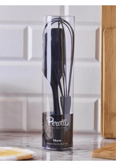 Perotti 15398 Mundo 3'lü Set Çırpıcı,spatula Ve Fırça Çırpıcı Seti Siyah Renkli