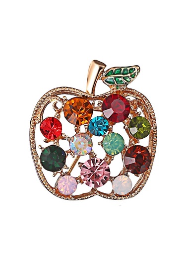 Pigado Bayana Özel Çengelli Elma Broş Çok Renkli