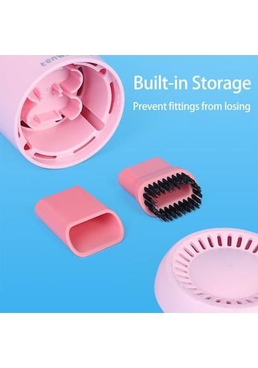 Xindoker Pembe Masaüstü Süpürge, 600mah Li-poly Pil, İki Seviye Emme Gücü, Gürültü Azaltma, Arka Depolama Kutusu, Usb-c Şarj