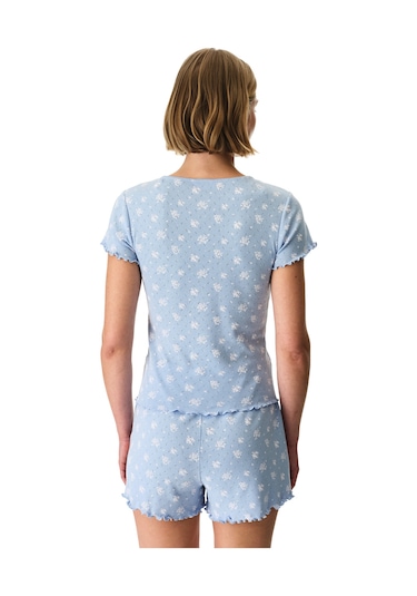 Penti Mavi Coralie Pointel Pamuklu Şortlu Pijama Takımı