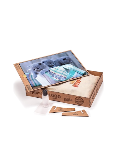 King Of Puzzle Minik Kediler Ahşap Puzzle 1000 Parça