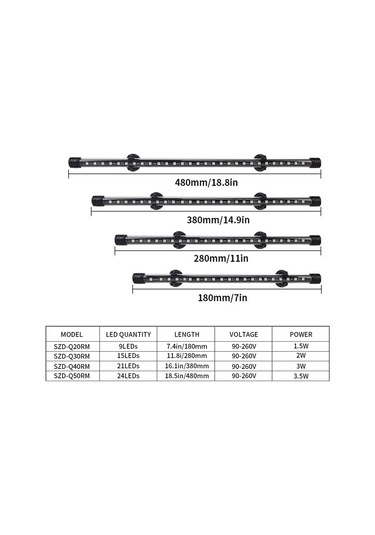 Lemestar Akvaryum Işığı Kumandalı 16 Renk 4 Flaş Modlu Su Üstü/altı Led Işık Su Bitkileri İçin Yeni Nesil Szd-q40rm Avrupa Standartı Çok Renkli