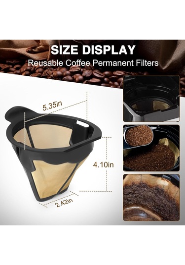 Ximistore9 Yeniden Kullanılabilir Kahve Filtresi - Ekonomik, Lavaboda/tabanda Kolay Temizlenir, Kahve Makinesi Aksesuarı Siyah, 69g, 13x13x10cm Siyah