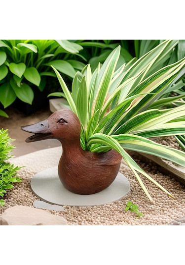 Suntek Magideal Ördek Heykeli Saksı Balkon Bitki Tutucu