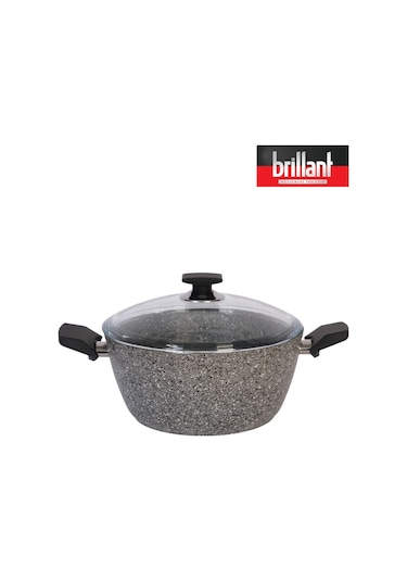 Brillant Lüks Granit Derin Tencere 24 Cm Yanmaz Yapışmaz Tencere