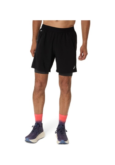 Asics Road 2n1 7ın Short Erkek Siyah Gri Şort 2011d246-001 Siyah
