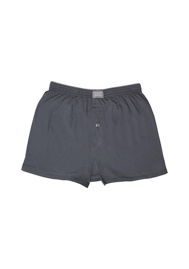 Tutku 0117 Penye Düğmeli Düz Erkek Boxer 6'lı