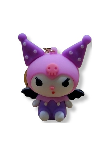Kuromi V2 Premium 3d Figürlü Klasik Siyah Bilek Kayışlı Anahtarlık - 1 Adet