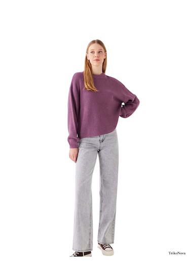 Trikonova Oversize Triko Kazak Lila