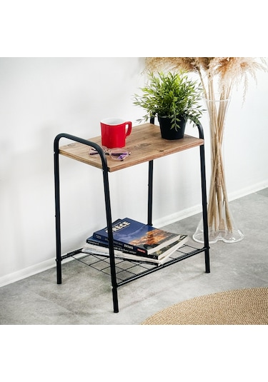 Dekoratif Telli Yan Sehpa Mobilya Raflı Sehpa 5079