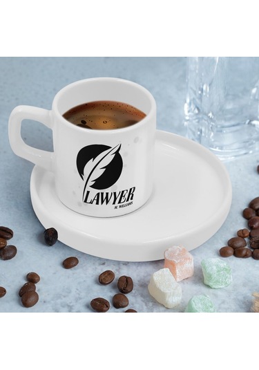 Bk Gift Kişiye Özel Sunum Tabaklı Avukat Tasarımlı Kahve Fincanı-11, Sevgiliye Hediye, Arkadaşa Hediye, Avukata Hediye Kobitmeyen137775 Bk Gift