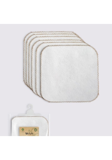 Bistyle Organik 28x28 6'lı Havlu Mendil 90105 Ekru Ekru