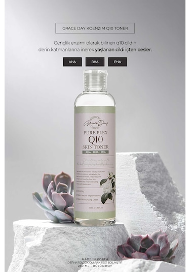 Grace Day Kırışıklık Görünümüne Karşı Koenzim İçeren Q10 Aha - Bha - Pha Tonik Pure Plex Q10 Skin Toner