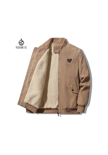 Erkek Sonbahar Ve Kış Kış Giyim Artı Kadife Kalınlaştırılmış Pamuklu Ceket Bol Gündelik Çok Cepli Kadife Ceket Erkek Haki