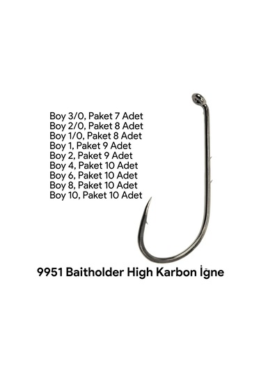 Shogun 9951 Baitholder İğne No:6 Pakette 10 Adet No:6