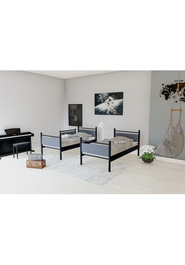 Metalia Gm 128 Star Ahşap Metal Ranza Siyah-Antrasit Gri