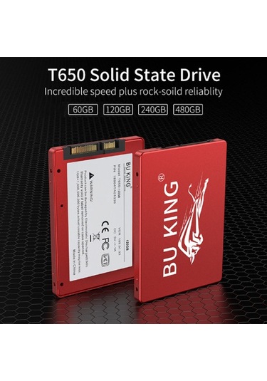 Bu Kıng Ssd2.5 İnç Siyah Boğa Uyumluluk Hız İletim Artı Kaya Gibi Sağlam Güvenilirlik Yüksek Kaliteli Bellek Yongaları Siyah 60 Gb