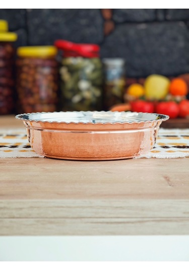 Modabakır Bakır Derin Servis Tabak Kase 24 Cm Model:ff4525ı Bakır