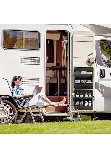 Trendooze 2 Adet Siyah Rv Ayakkabı Saklama Organizasyon Cihazı Kapı Duvar Montajlı