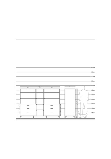 Kronos Dolap 10 Raflı 6 Çekmeceli 220x59x163 Antrasit-antrasit Antrasit-antrasit