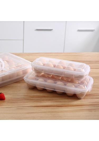 Pazly Yumurta Saklama Kabı 18 Bölme, Kapaklı, Dayanıklı Plastik Buzdolabı Organizatörü Diğer