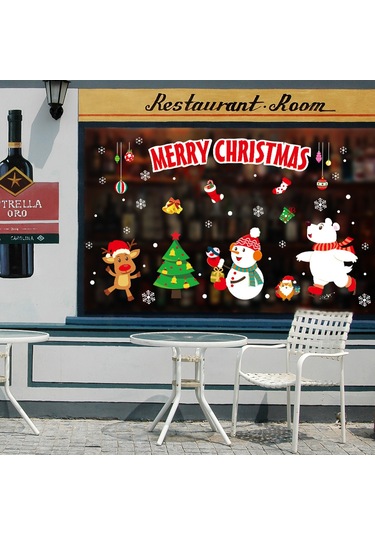 Youmex Noel Dekoru Pvc Duvar Sticker, Kaldırılabilir, Pencere/gösterge Paneli Dekorasyonu, M-122 Modeli Diğer