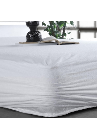 Soley Sıvı Geçirmez Fited Pamuklu Alez Tek Çift Kişilik Yatak Koruyucu Beyaz