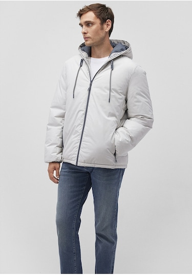 Mavi - Kapüşonlu Açık Gri Şişme Mont 0110352-70080 Gri